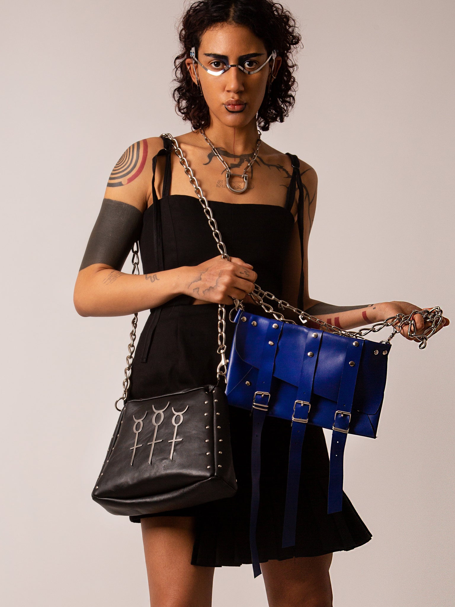 LILITH III- BLUE ENVELOPE BAG WITH STRAPS